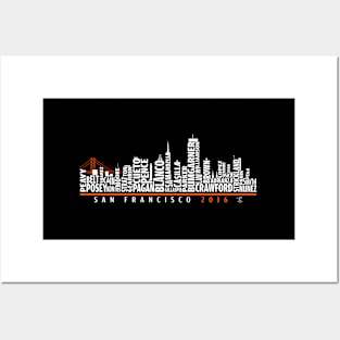 Buster Posey Skyline - Posters and Art